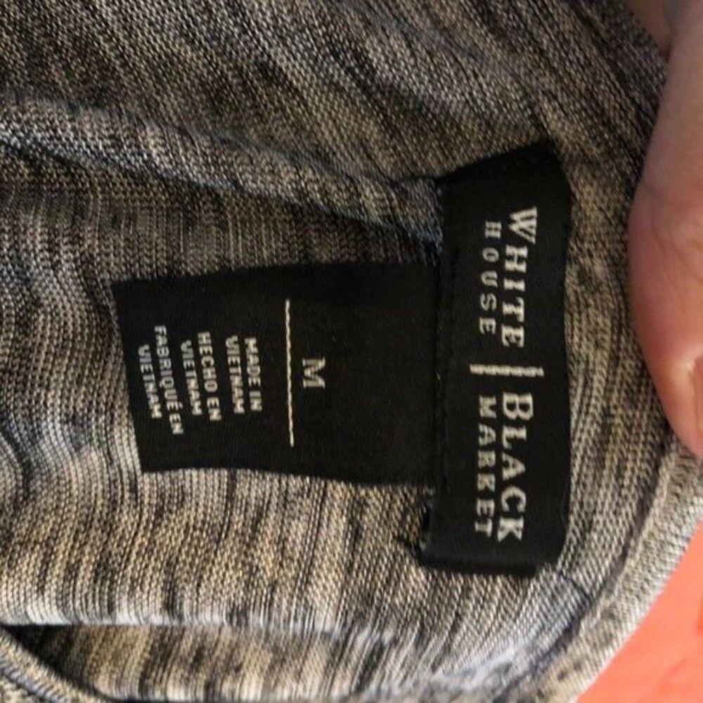 Stylish Gray V-Neck Top by White House Black Market - Size M - Picture 3 of 4